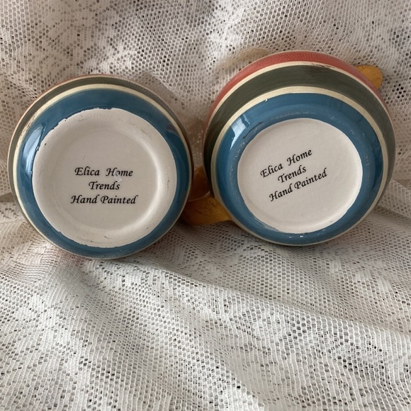 Mexican Styled Cream/Sugar set. By Elica Home Trends hand painted. Mexican Feel - Picture 3 of 9